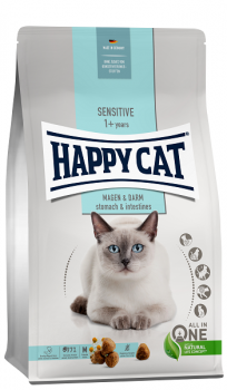 Сухой корм для поддержания пищеварительного тракта Happy Cat Sensitive Magen & Darm (Stomach & Intestinal) 34/14 (утка и рис для пищеварения)